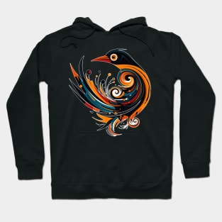 striking orange and blue bird Hoodie